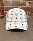MCM VISETOS LEATHER TRUCKER HAT ‘WHITE’