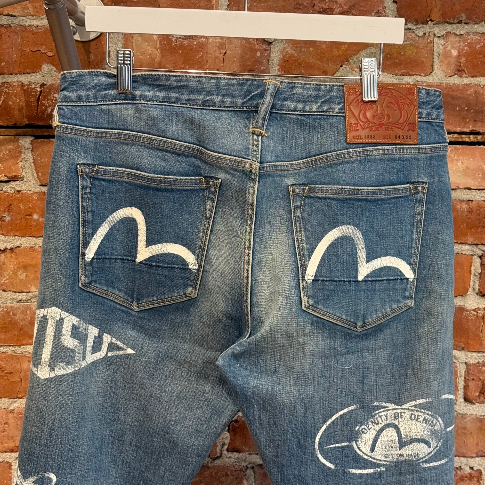 EVISU LOT 2023 GRAFFITI PRINT DENIM ‘BLUE/WHITE’