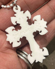 DEAL DESIGN SILICONE GL CROSS NECKLACE ‘WHITE’
