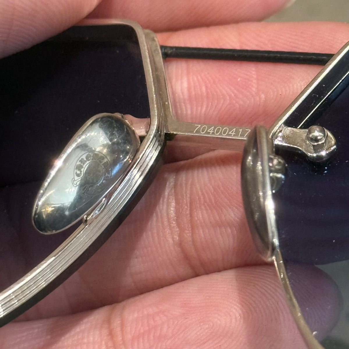 CHROME HEARTS LOVE ROD AVIATOR SUNGLASSES 'SILVER'
