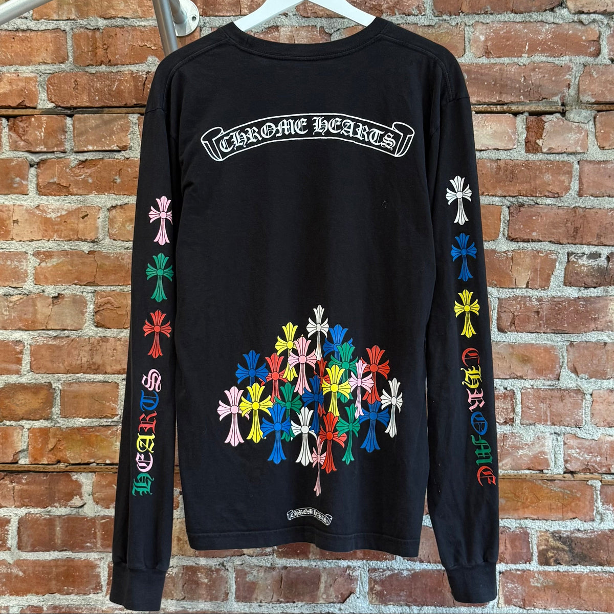 CHROME HEARTS MULTICOLOR CEMETERY CROSS LONGSLEEVE ‘BLACK/MULTI’