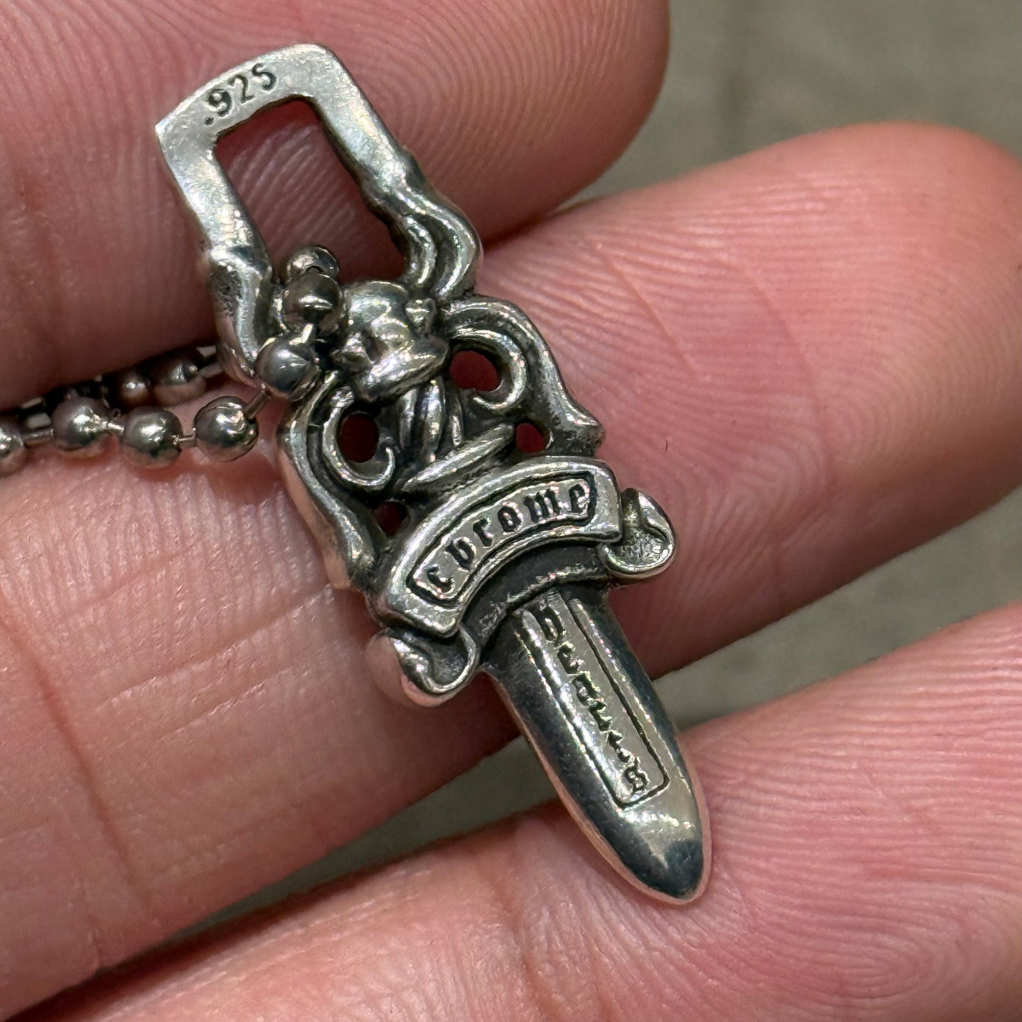 CHROME HEARTS ZIPPER DAGGER NECKLACE ‘SILVER’