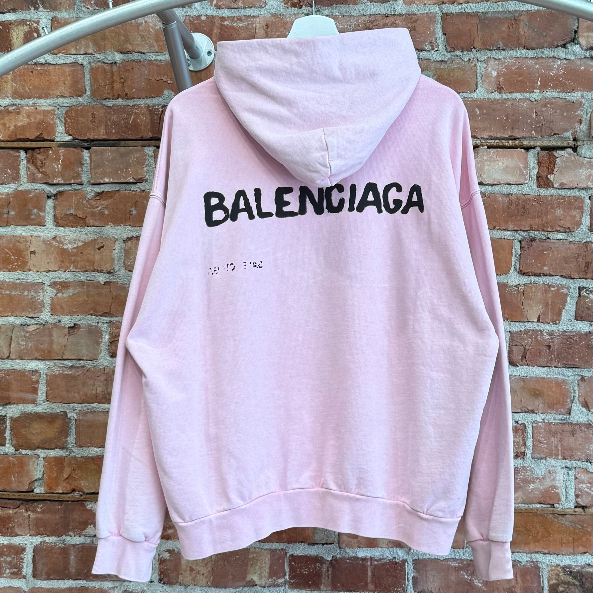 BALENCIAGA SS23 STENCIL LOGO HOODIE ‘PINK’