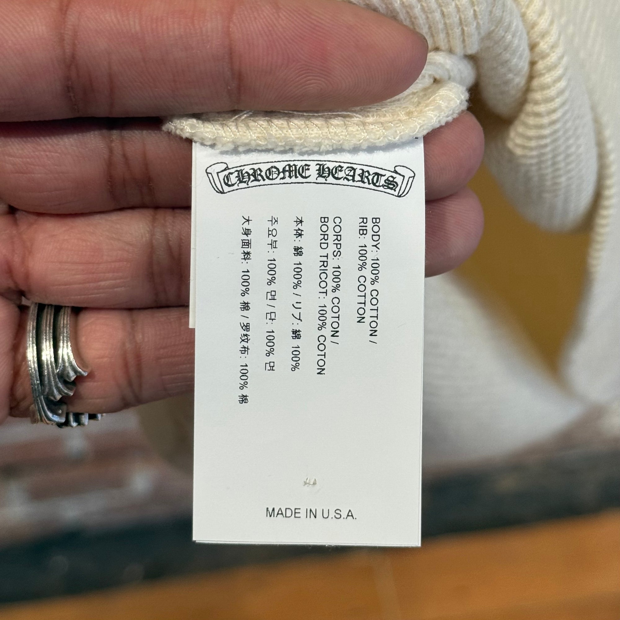 CHROME HEARTS QUARTER SLEEVE THERMAL ‘CREAM’