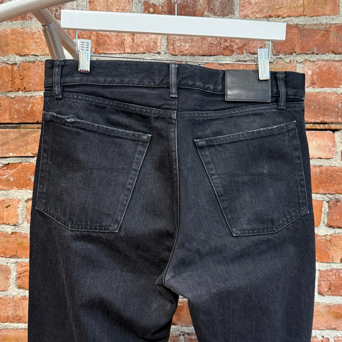 BALENCIAGA SS22 STRAIGHT LEG DISTRESSED DENIM ‘BLACK’