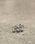 CHROME HEARTS MINI DOUBLE CROSSBALL EARRINGS ‘SILVER’