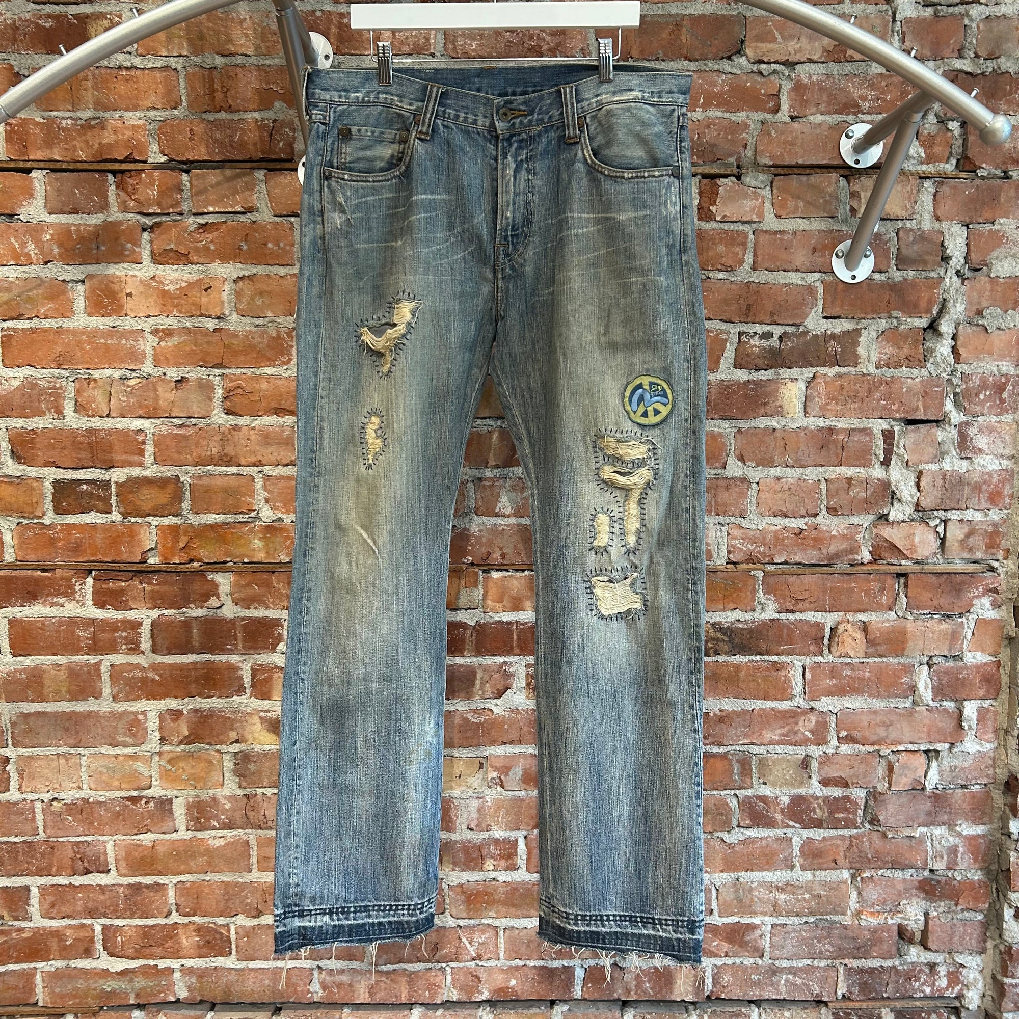 EVISU SASHIKO PATCH DENIM 'VINTAGE BLUE'