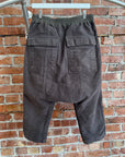 RICK OWENS DRKSHDW MOLESKIN DRAWSTRING CROPPED PANTS ‘DIRT’