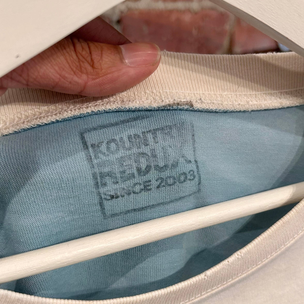 KAPITAL KOUNTRY OVERSIZED 2-TONE BONES TEE ‘BLUE/YELLOW’