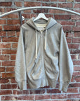 MAISON MARGIELA BRUSHED COTTON ZIP-UP HOODIE ‘GREY’