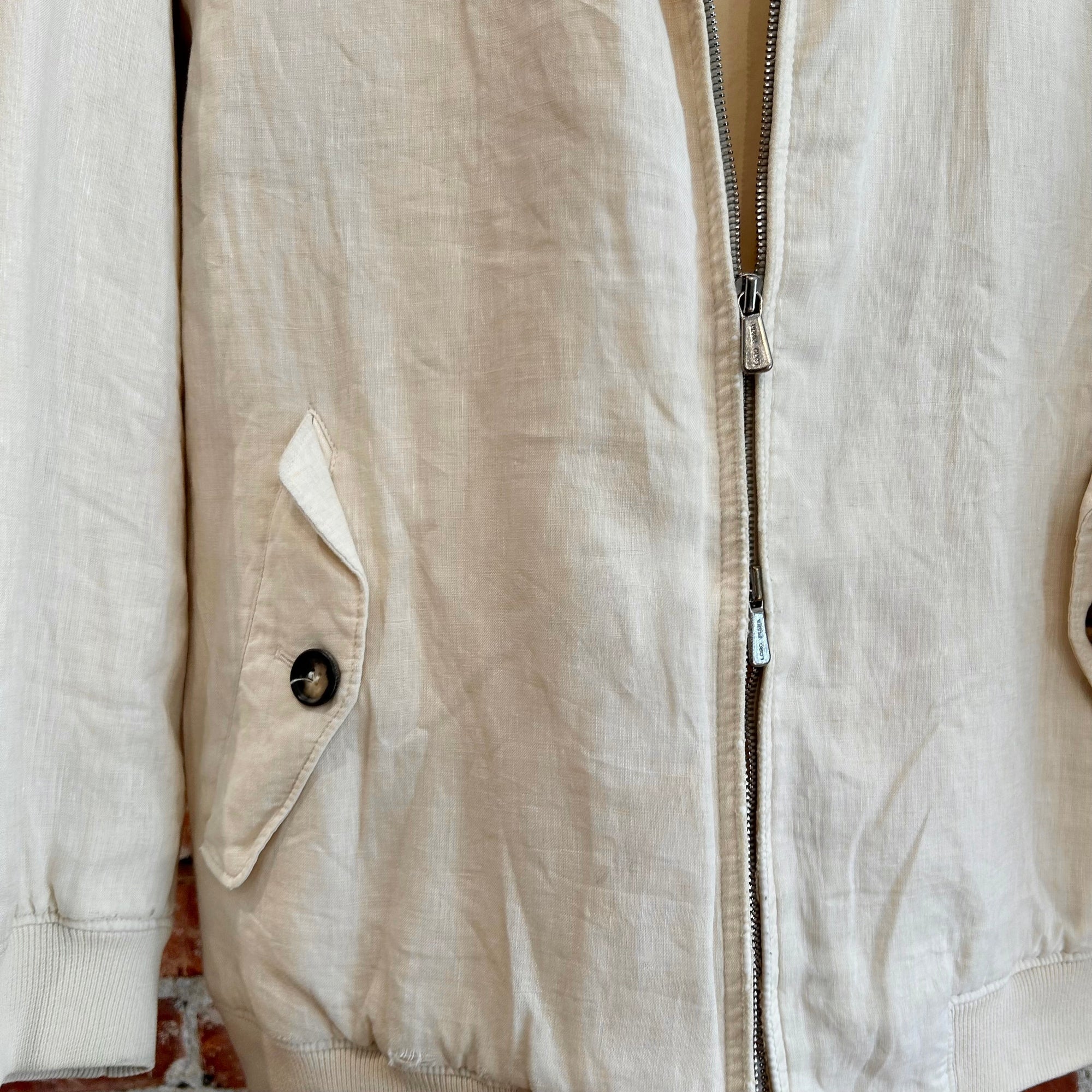 LORO PIANA 90S VINTAGE STORM SYSTEM HARRINGTON JACKET ‘CREAM’