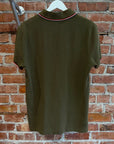 MONCLER TRICOLOR TRIMMED PIQUE POLO ‘OLIVE’