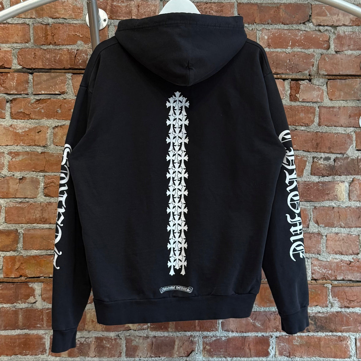 CHROME HEARTS CEMETERY CROSS SPINE PULLOVER HOODIE ‘BLACK’