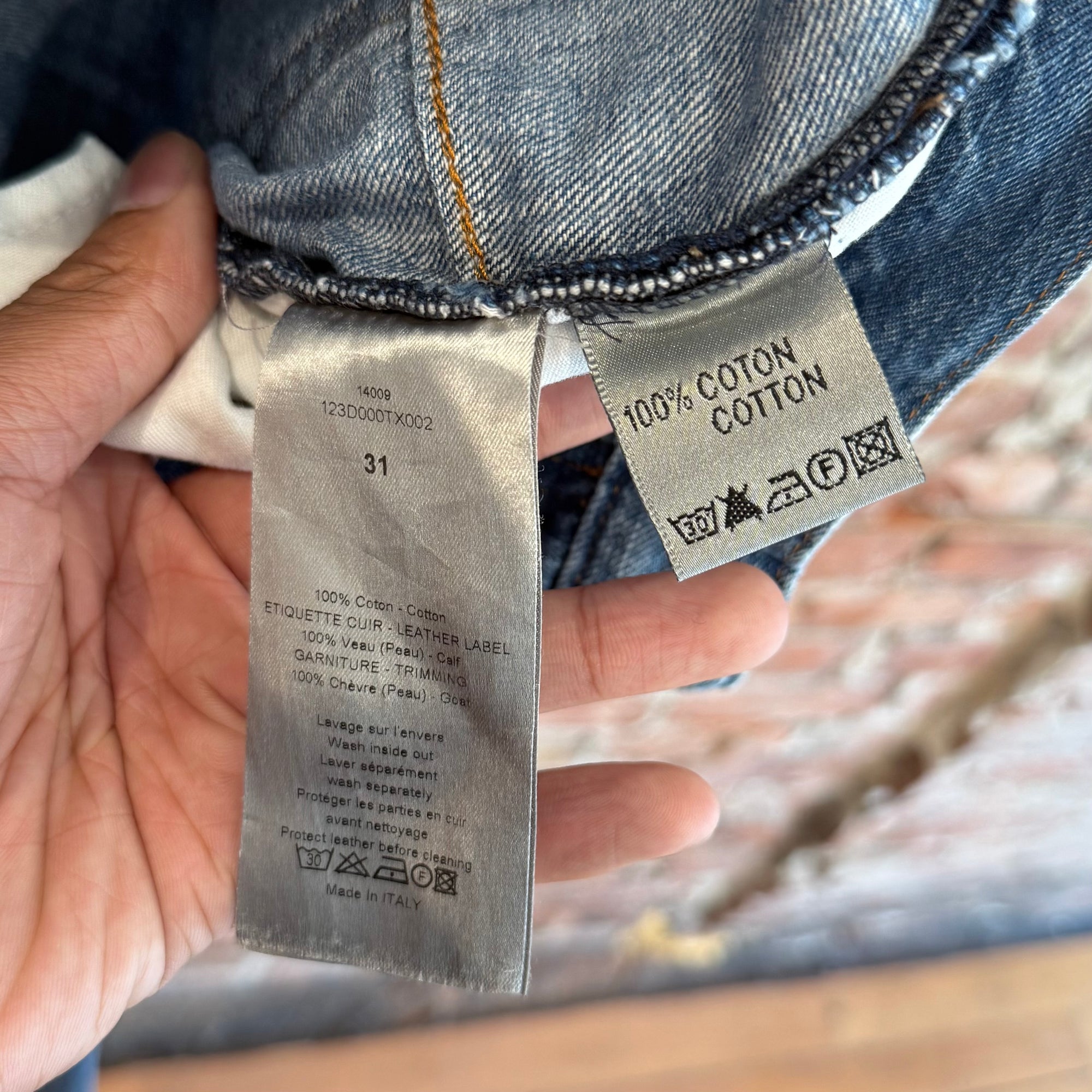 DIOR HEDI ERA LAMBSKIN POCKET DENIM JEANS ‘BLUE’