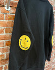 KAPITAL SMILEY FACE PATCH CARDIGAN ‘BLACK’