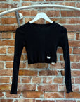 ALEXANDER WANG CROPPED LONG SLEEVE ‘BLACK’