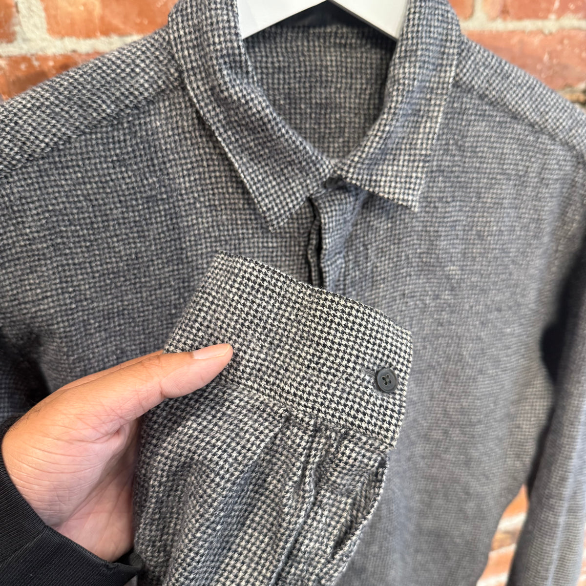 HAIDER ACKERMANN WOOL HOUNDSTOOTH SHIRT ‘GREY’