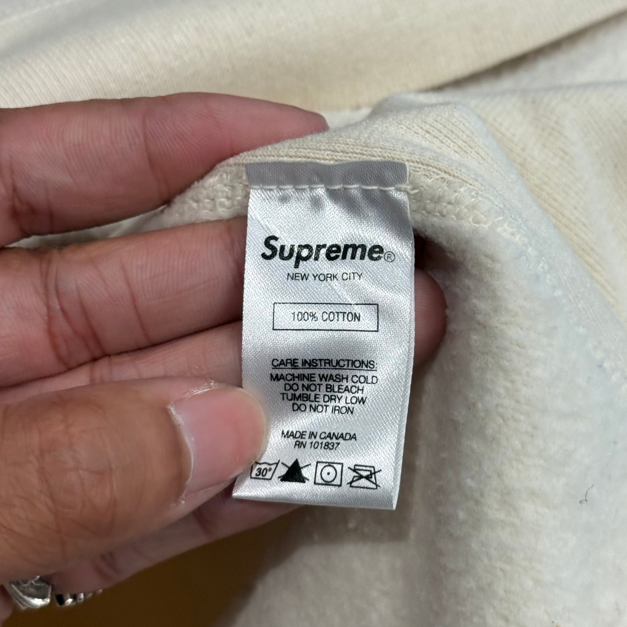 SUPREME FW20 CROSS BOX LOGO HOODIE ‘CREAM’