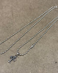 DEAL DESIGN GL CROSS XXS ONYX NECKLACE ‘SILVER’