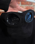 C.P. COMPANY DIAGONAL RAISED FLEECE GOGGLE ZIP HOODIE ‘BLACK’