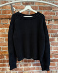 KTWO STUDIOS FISHERMAN KNIT CREWNECK SWEATER ‘BLACK’