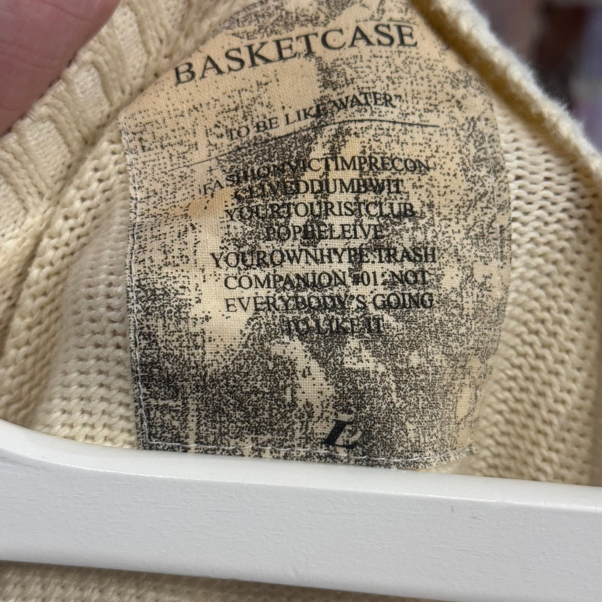 BASKETCASE OVERSIZED DOG KNIT SWEATER ‘CREAM’