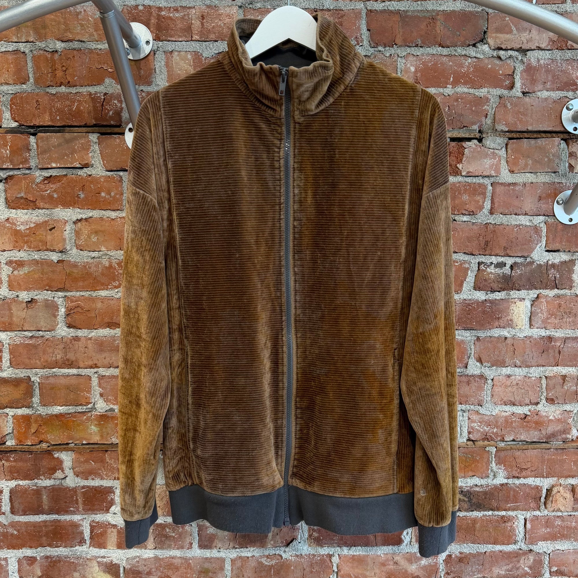 CHRISTIAN DIOR 1980s VINTAGE VELVET ZIP JACKET ‘BROWN’