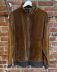CHRISTIAN DIOR 1980s VINTAGE VELVET ZIP JACKET ‘BROWN’