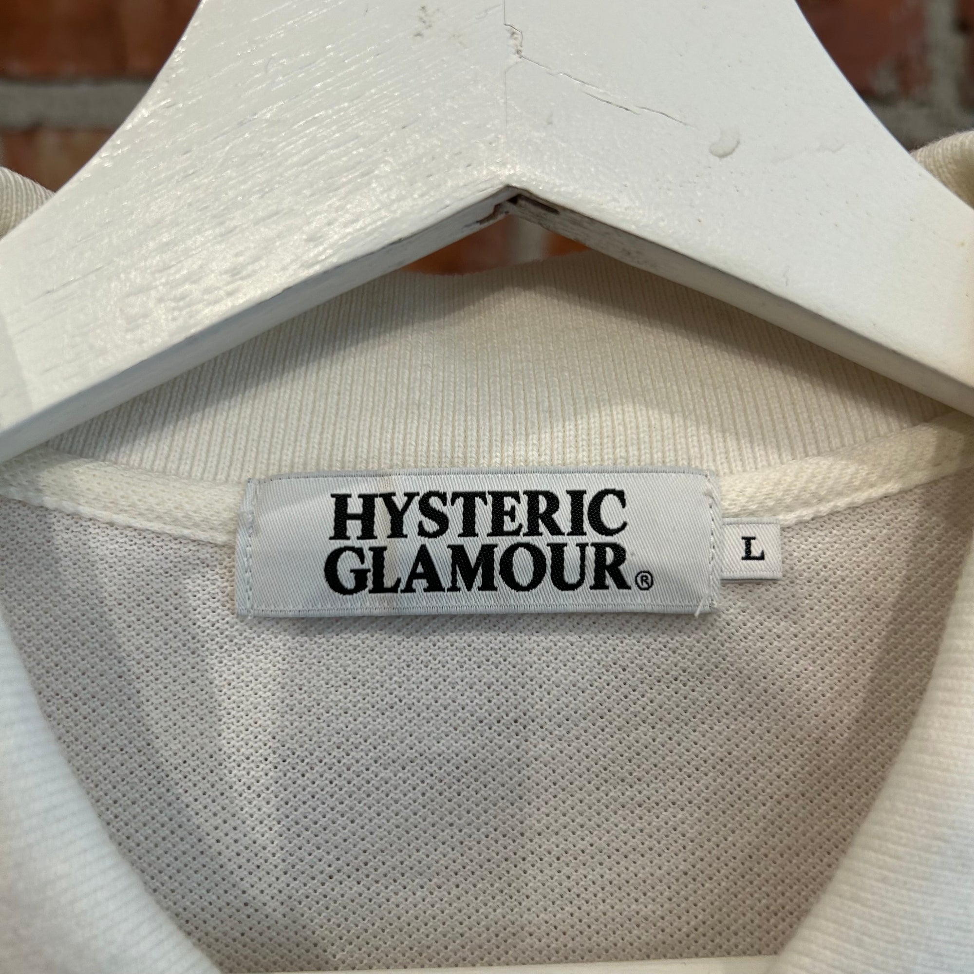 HYSTERIC GLAMOUR DETROIT PIN-UP POLO 'WHITE/BLACK'