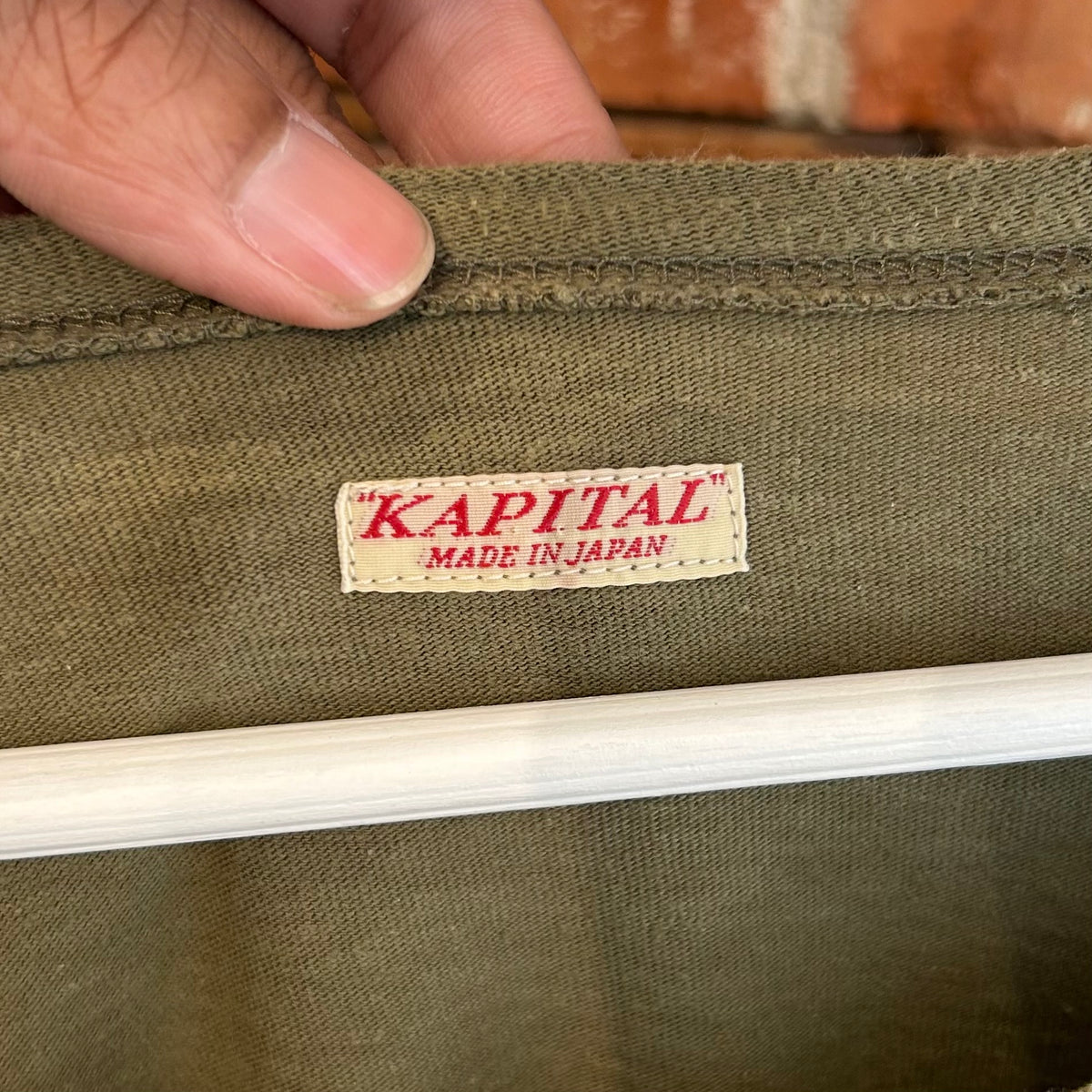 KAPITAL SMILEY FACE LONGSLEEVE ‘OLIVE’