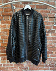 RICK OWENS EDFU SS23 JUMBO PETER FLIGHT CUTOUT COATED DENIM JACKET ‘BLACK’