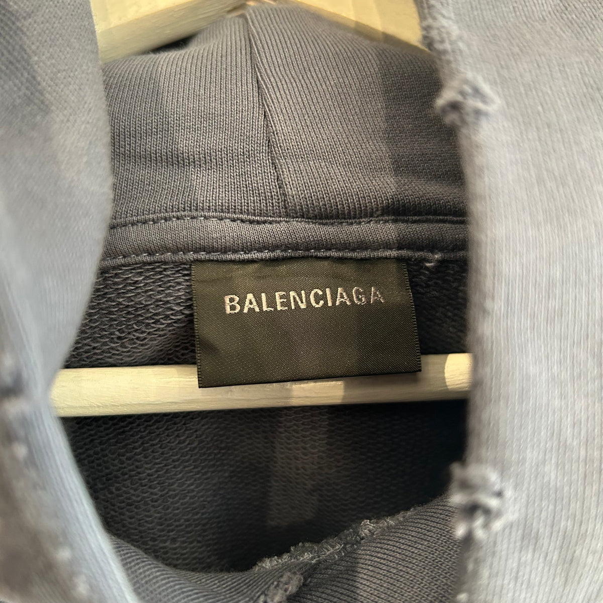 BALENCIAGA SS23 GRAFFITI INK SPLASH HOODIE ‘DIRTY BLUE’