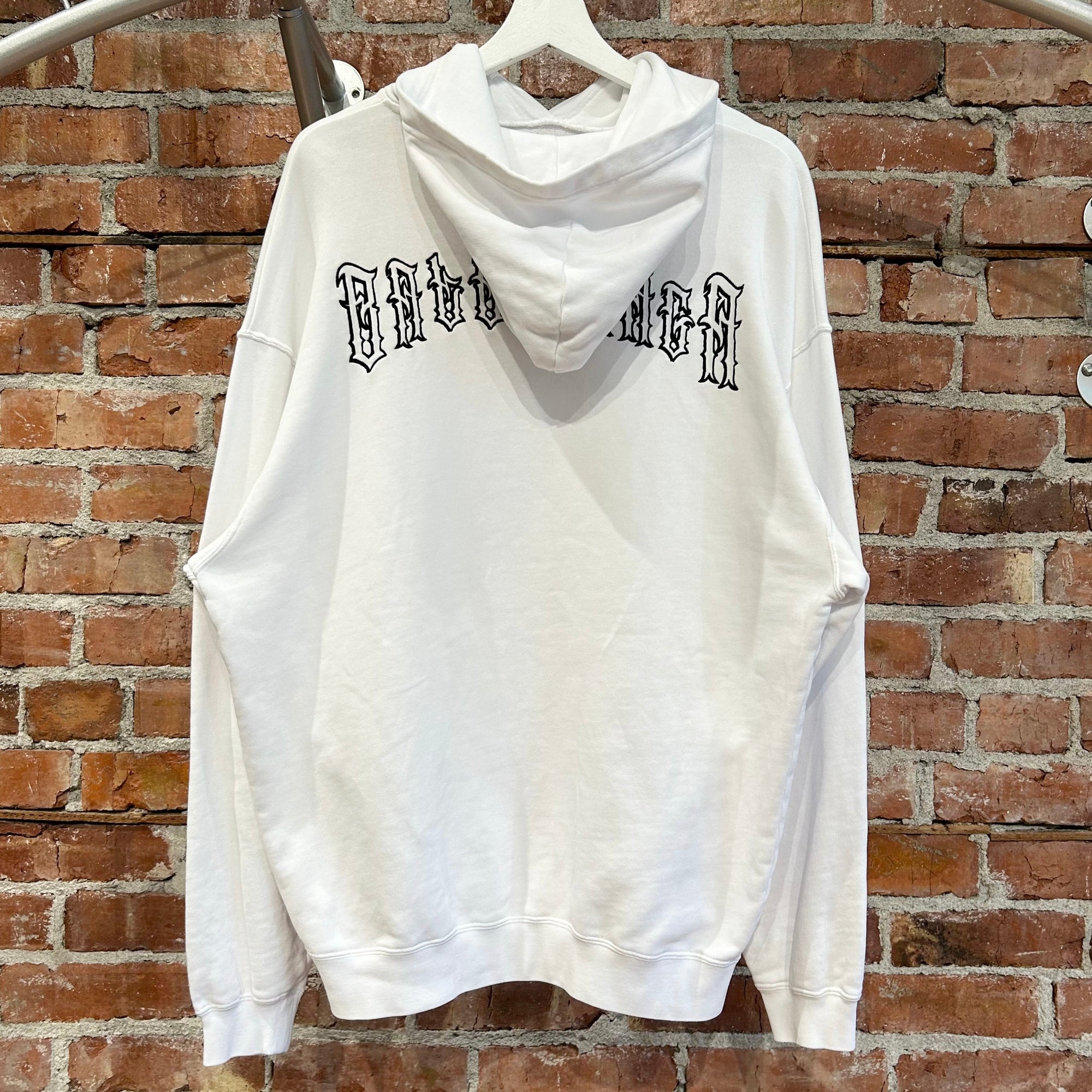 BALENCIAGA SS18 TATTOO LOGO HOODIE ‘WHITE’