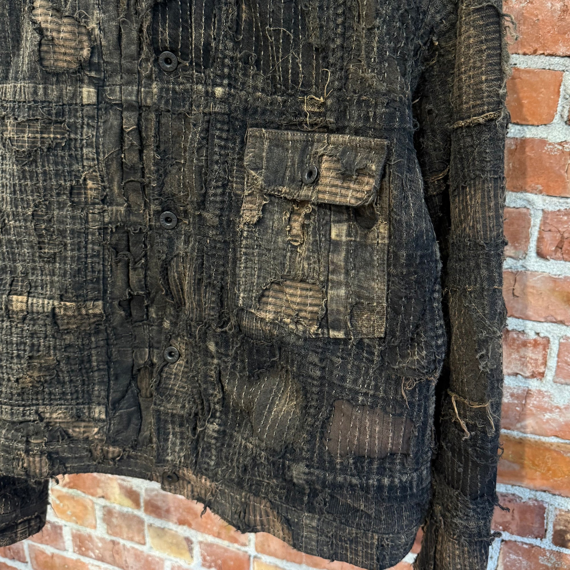KAPITAL BORO TEA CORE TYPE-1 DENIM JACKET ‘BLACK/BROWN’