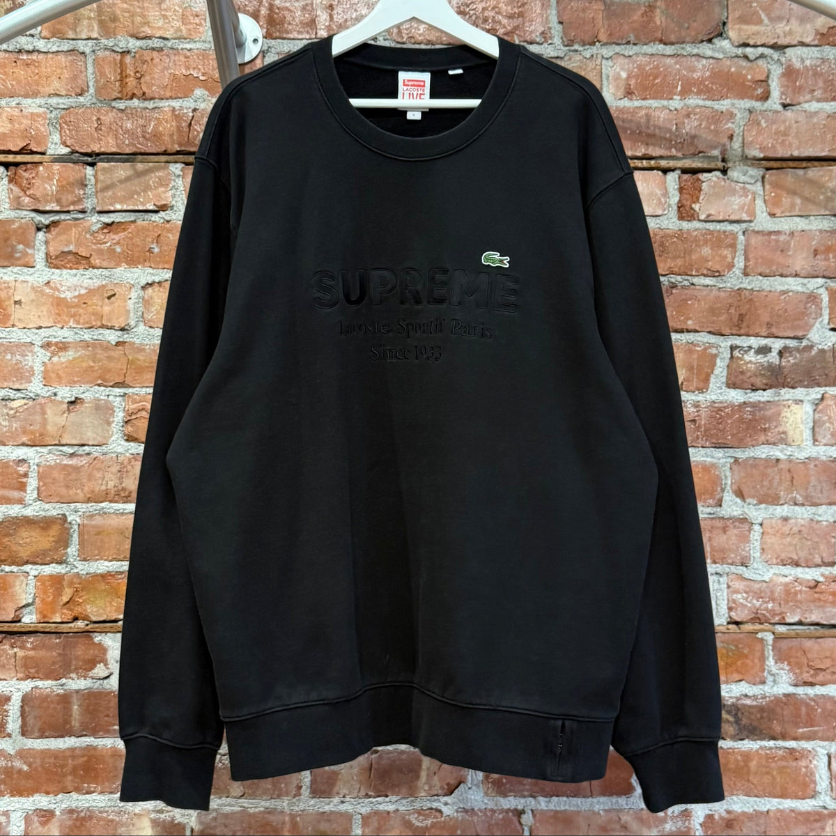 SUPREME SS18 LACOSTE CREWNECK ‘BLACK’