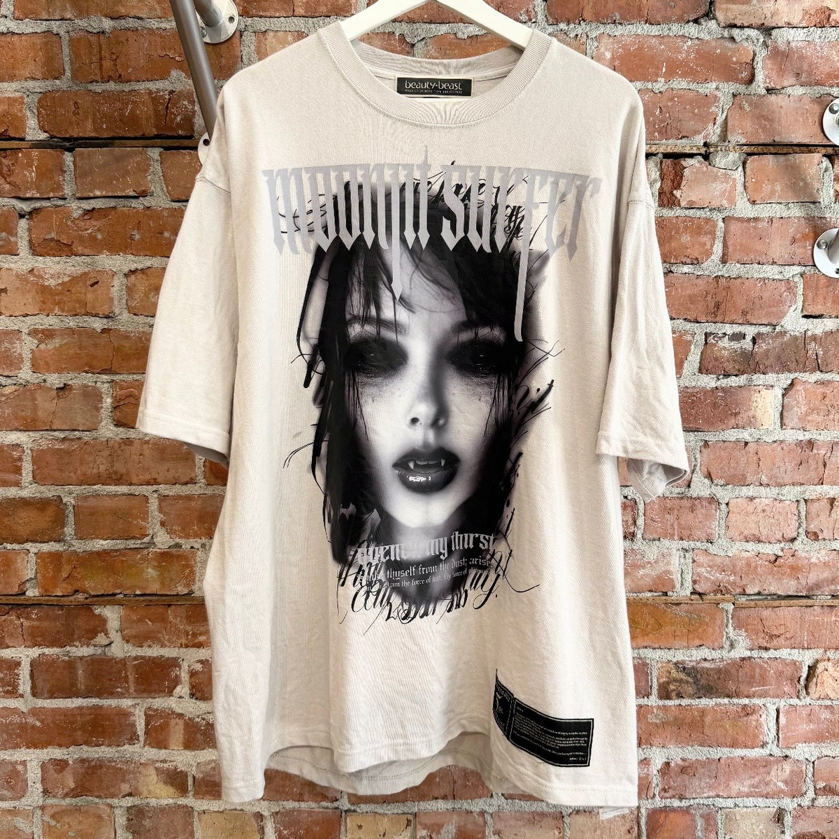 BEAUTY:BEAST FACE TEE ‘WHITE/BLACK’