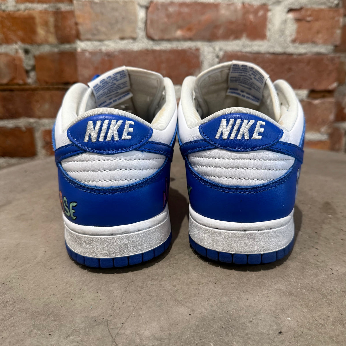 CHROME HEARTS MATTY BOY NIKE DUNK LOW SNEAKERS ‘WHITE/BLUE’