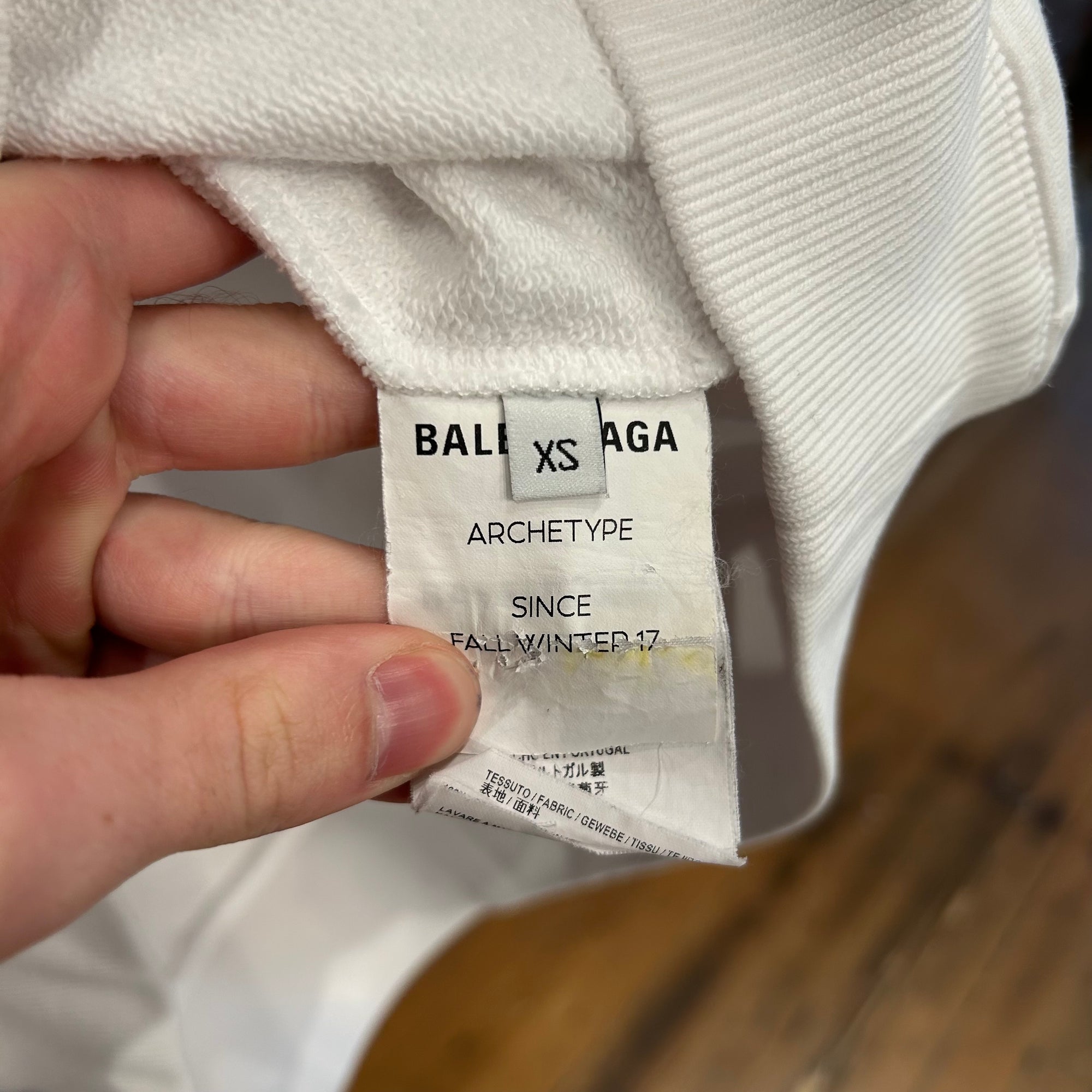 BALENCIAGA FW17 HOOD PRINT LOGO HOODIE ‘WHITE’