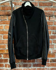 RICK OWENS SS15 DRKSHDW HYBRID LEATHER MOUNTAIN ZIP JACKET ‘BLACK’