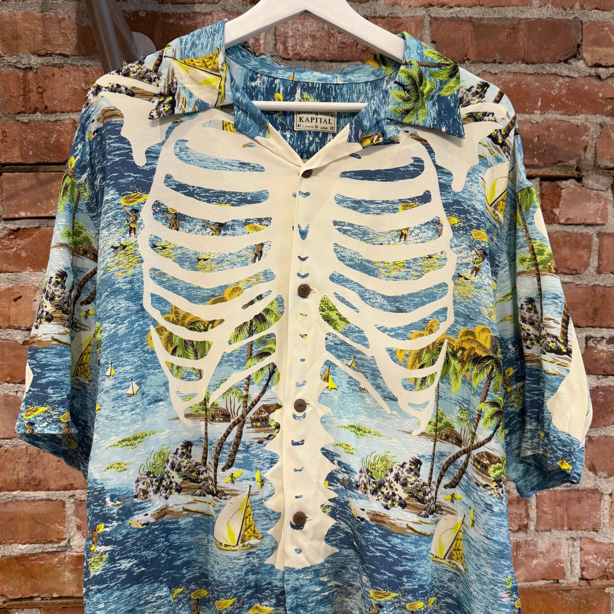 KAPITAL KAMEKAMEHA BONES ALOHA SHIRT ‘MULTI’