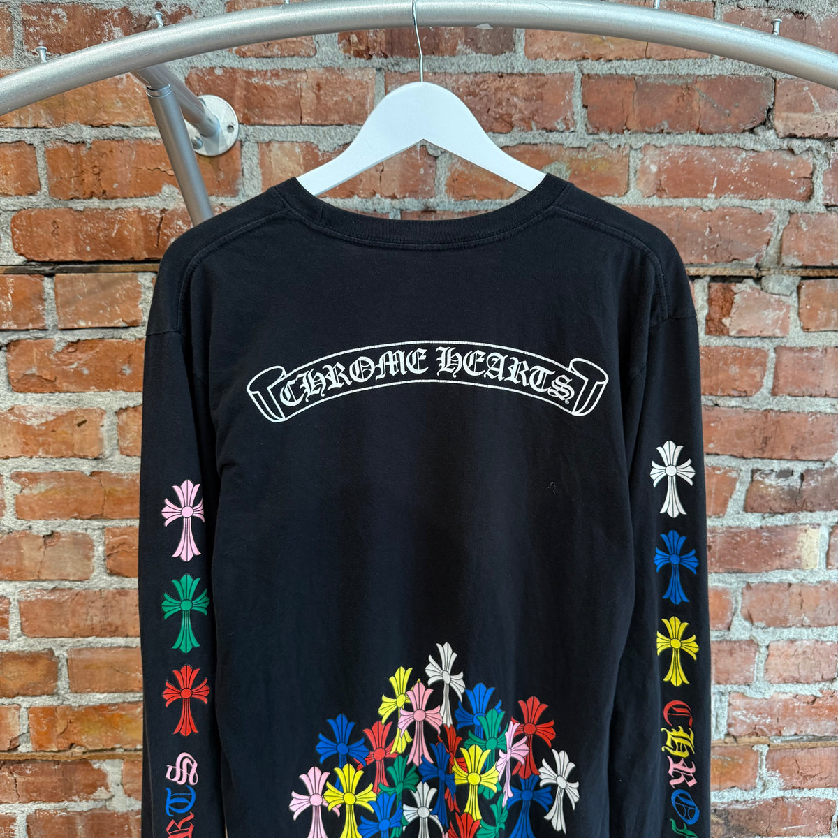 CHROME HEARTS MULTICOLOR CEMETERY CROSS LONGSLEEVE ‘BLACK/MULTI’
