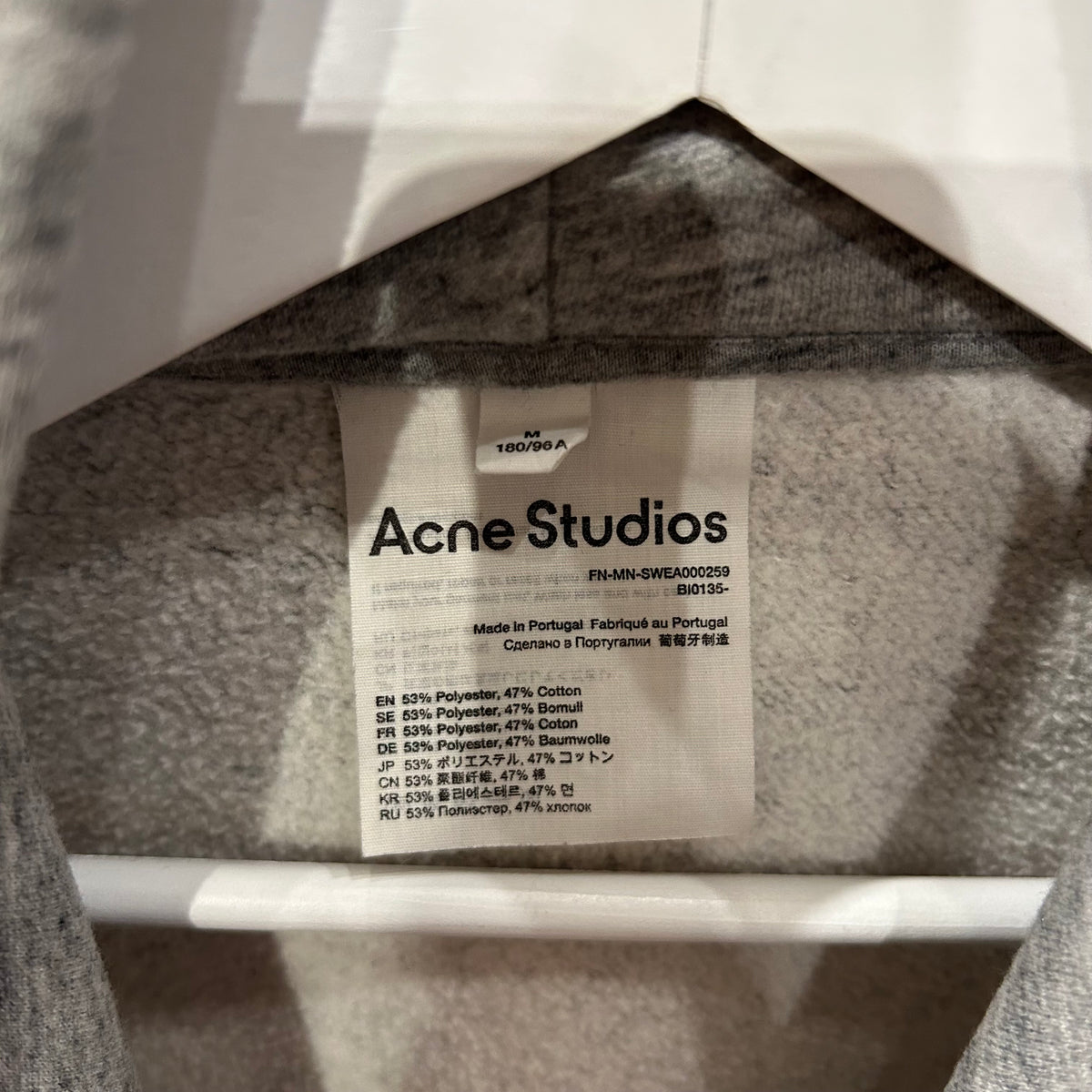 ACNE STUDIOS INCOGNITO PULLOVER HOODIE ‘GREY’
