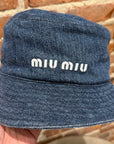 MIU MIU SS25 DENIM BUCKET HAT ‘DARK BLUE’