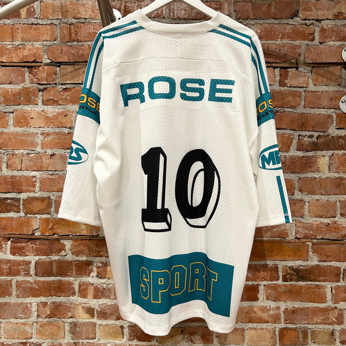 MARTINE ROSE OVERSIZED FOOTBALL TOP JERSEY ‘WHITE’