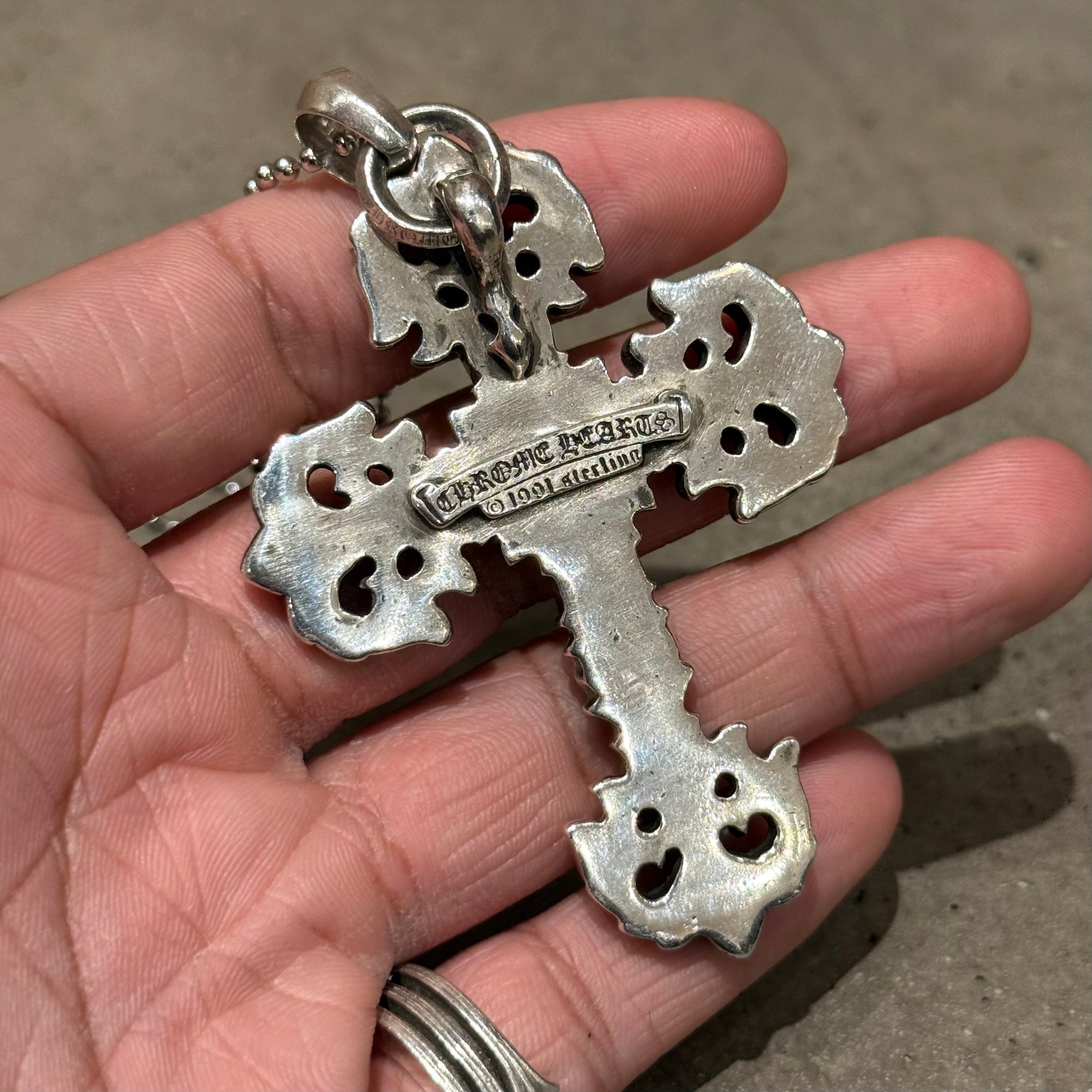 CHROME HEARTS LARGE FILIGREE CROSS NECKLACE ‘SILVER’