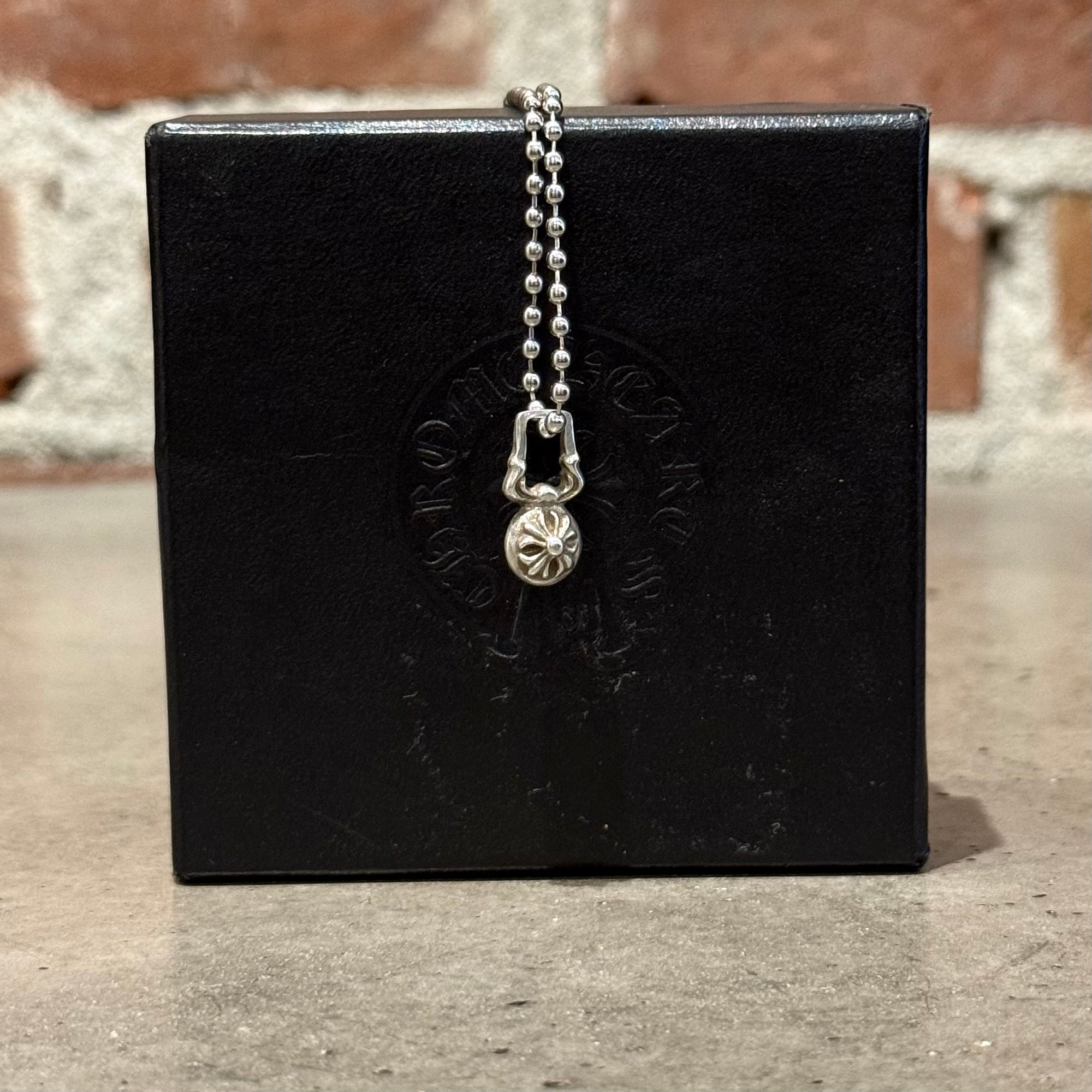 CHROME HEARTS RHODIUM CROSS BALL ZIPPER PENDANT ‘SILVER’
