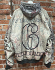 MOWALOLA HYBRID GRAFFITI HOODED BOMBER ‘SAGE’