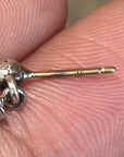 CHROME HEARTS TINY-E PINK SAPPHIRE EARRINGS ‘SILVER’