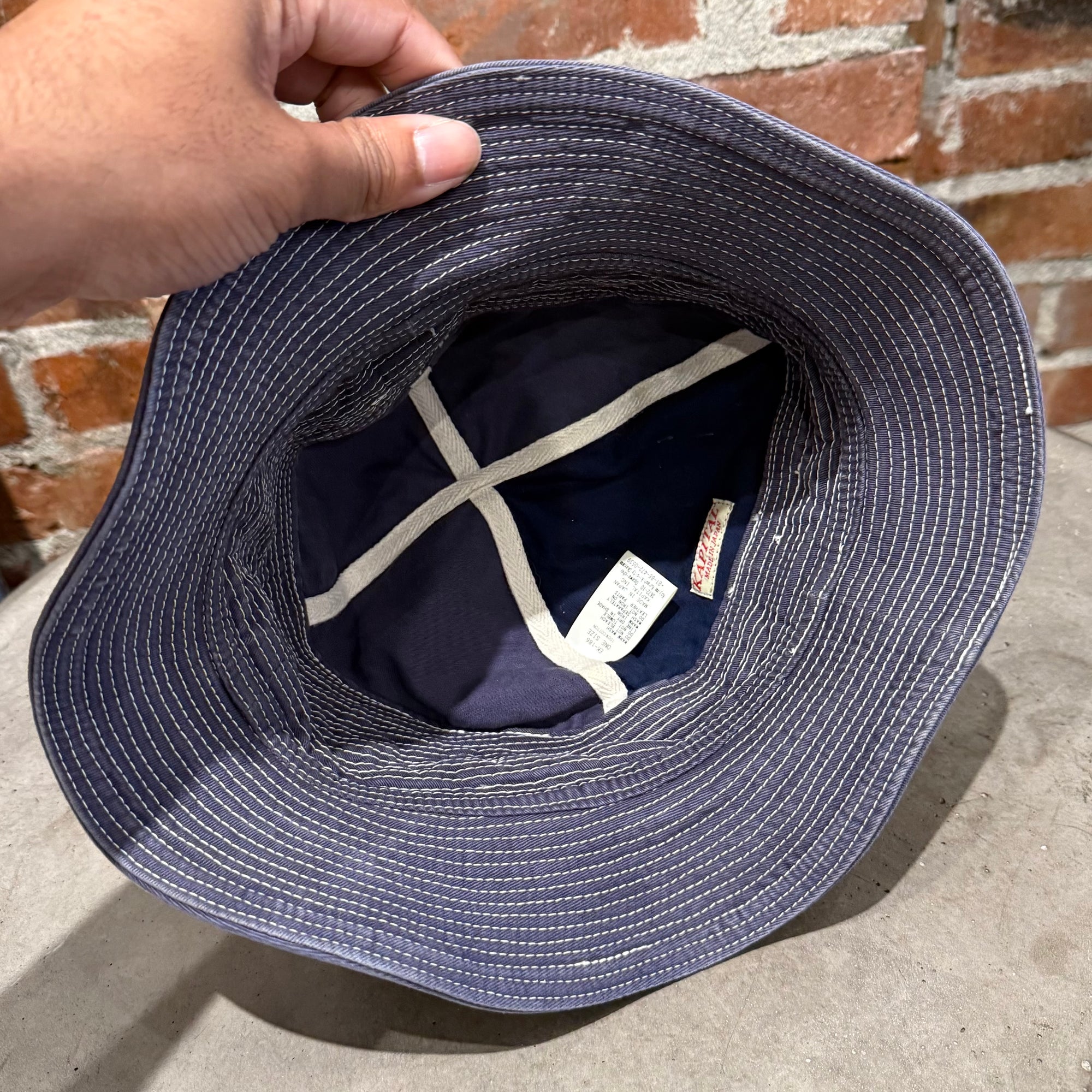 KAPITAL OLD MAN AND THE SEA BUCKET HAT ‘INDIGO’