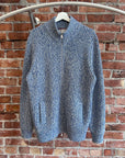 BRUNELLO CUCINELLI MELANGE WOOL ZIP UP SWEATER ‘BLUE’